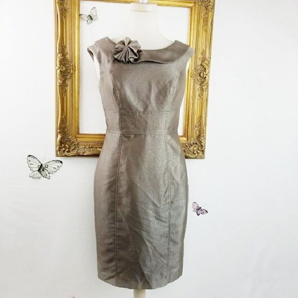 Calvin Klein tailored bronze career/party dress - Picture 1 of 8